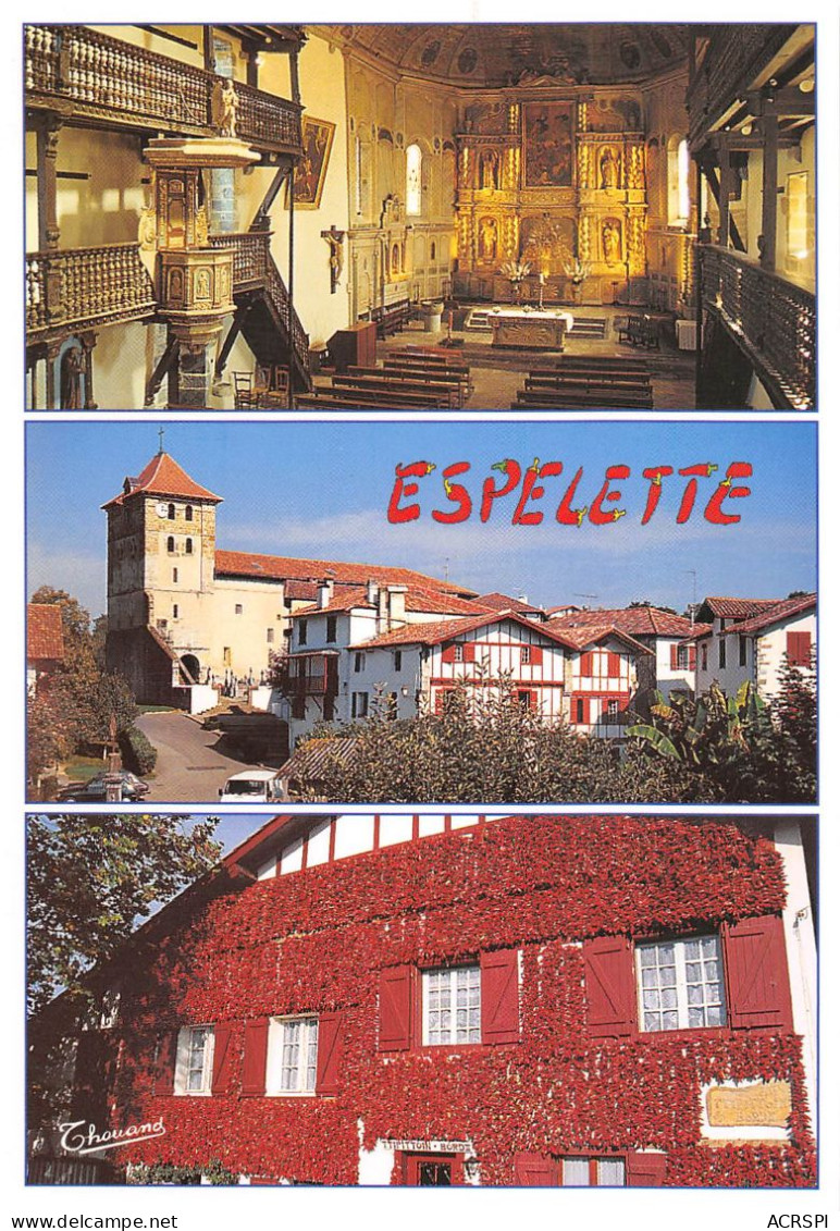 64 ESPELETTE Ferme Ttipittoin Borda Et église Carte Vierge Non Circulé édition Thouand (Scans R/V) N° 33 \MO7062 - Espelette