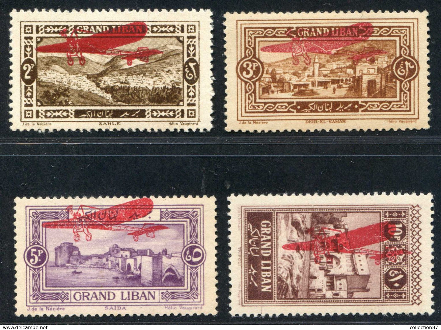 REF 089 > GRAND LIBAN < PA N° 13 à 16 * * < Neuf Luxe Dos Visible - MNH * * - Luftpost