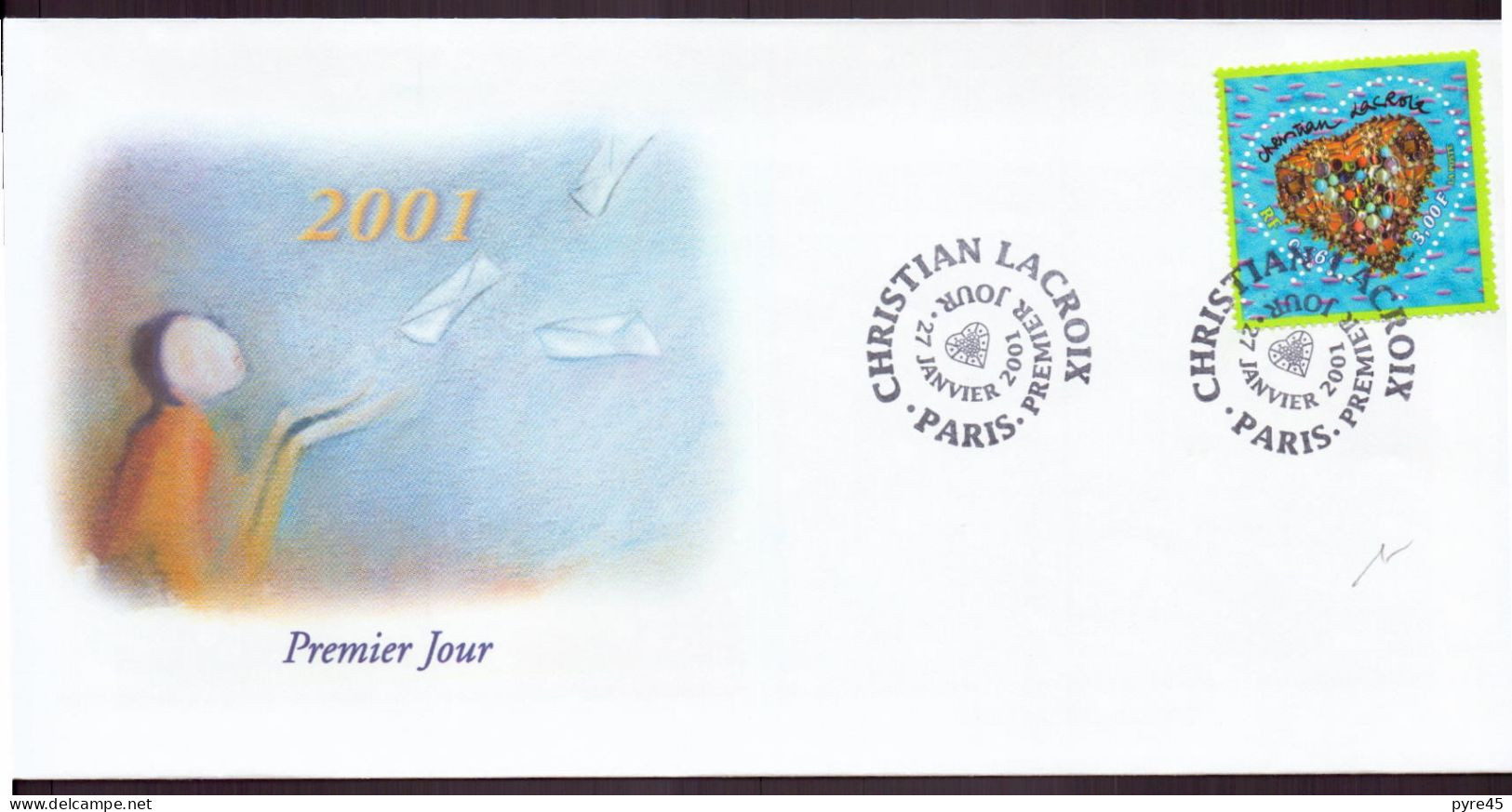 France, FDC, Enveloppe Du 27 Janvier 2001 à Paris " Christian Delacroix " - 2000-2009