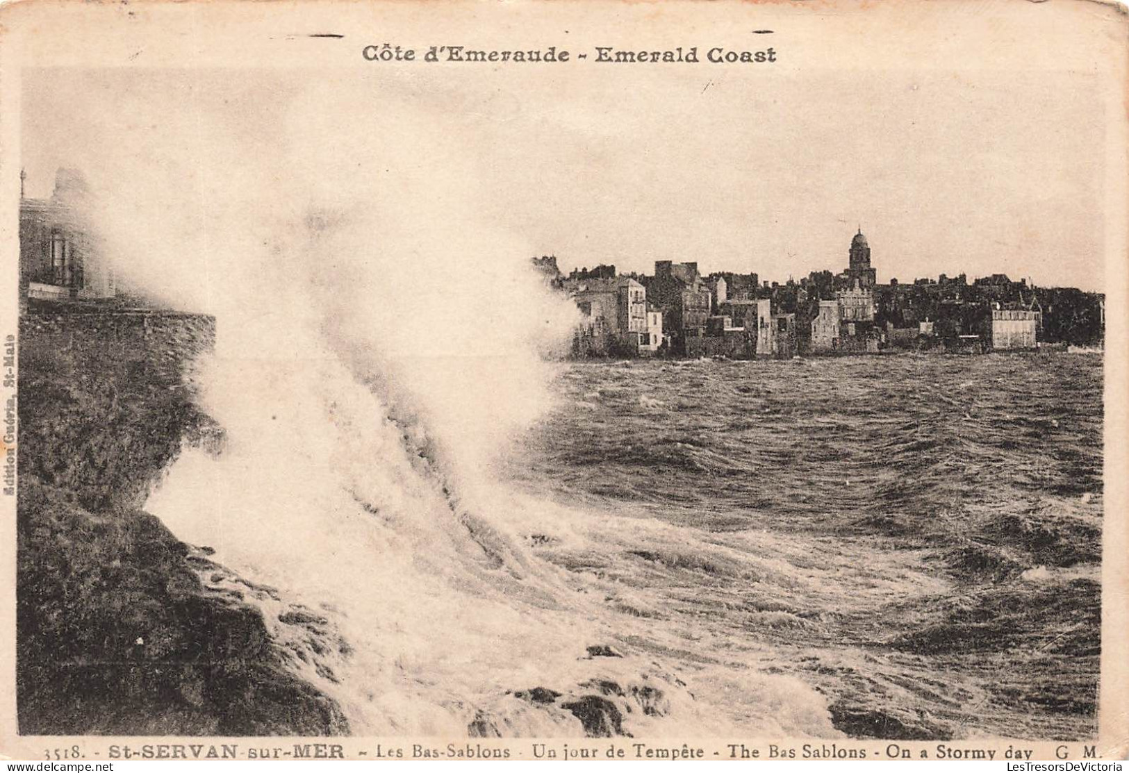 FRANCE - Côte D'Emeraude - St Servan Sur Mer - Les Bas Sablons - Un Jour De Tempête - Carte Postale Ancienne - Saint Servan