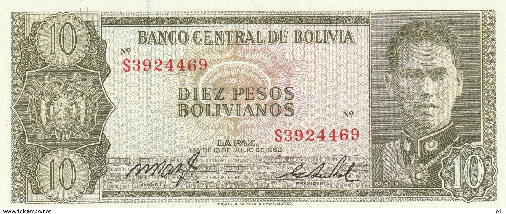 Bolivia, 10 Pesos Bolivianos, L. 1962, P-154, UNC - Bolivia