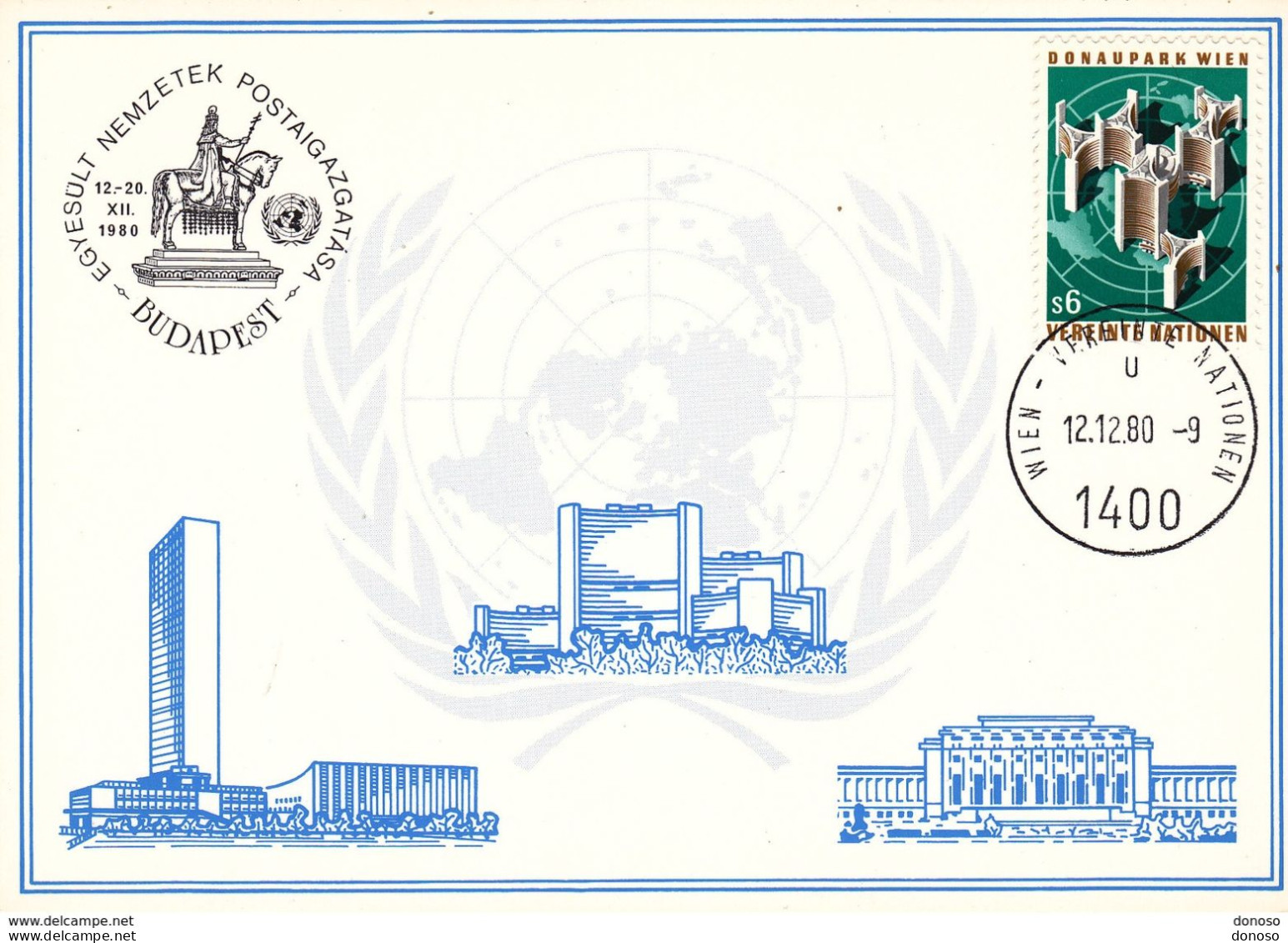 NATIONS UNIES 1980  BUDAPEST CARTE Yvert 6, Michel 5 - Lettres & Documents