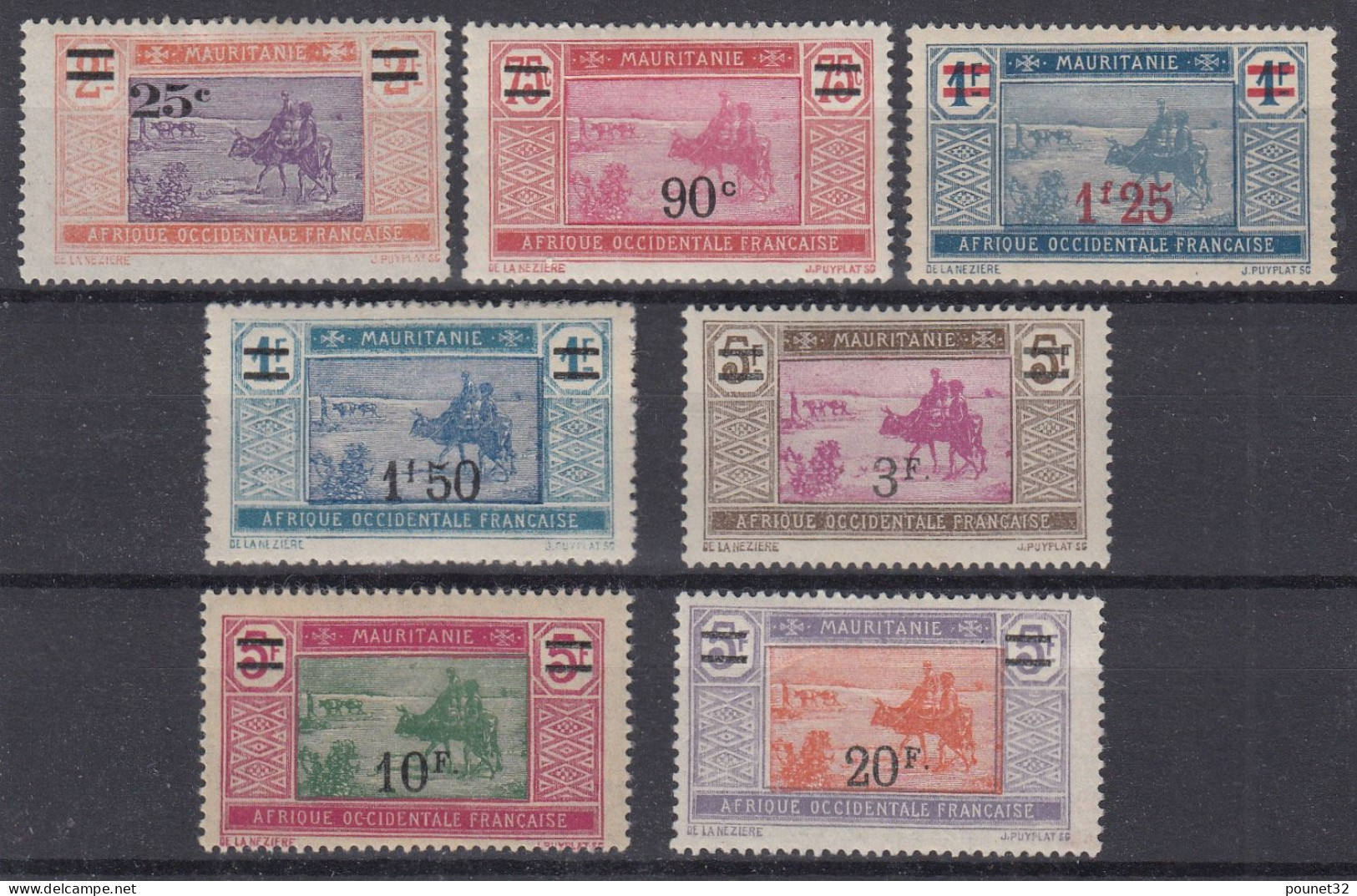 TIMBRE MAURITANIE SERIE SURCHARGEE N° 50/56 NEUFS * GOMME AVEC CHARNIERE - Nuovi