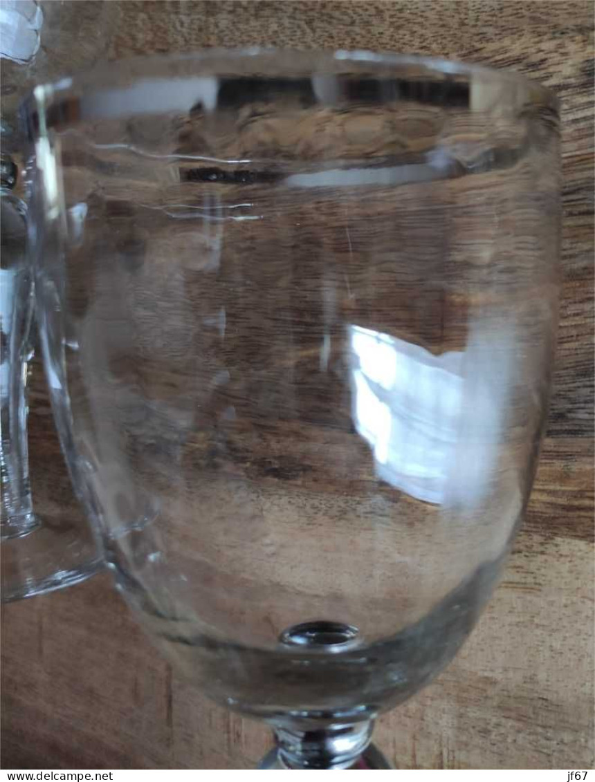 Verres à Pied Avec Liseré Argenté Lot De 4 - Glazen