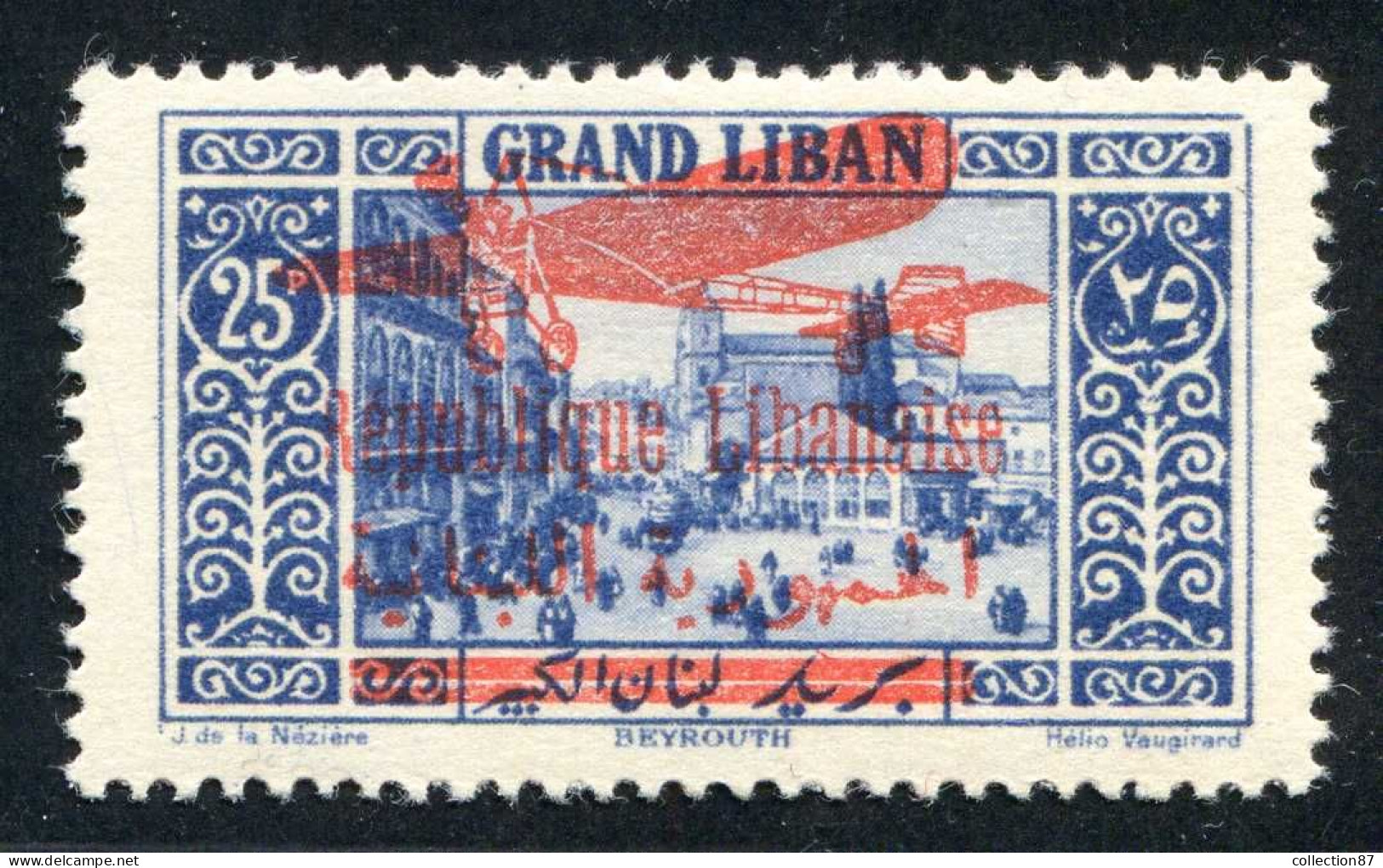 REF 089 > GRAND LIBAN < PA N° 37 * * Signé Et Bien Centré < Neuf Luxe Dos Visible - MNH * * Cote 300 € - Poste Aérienne