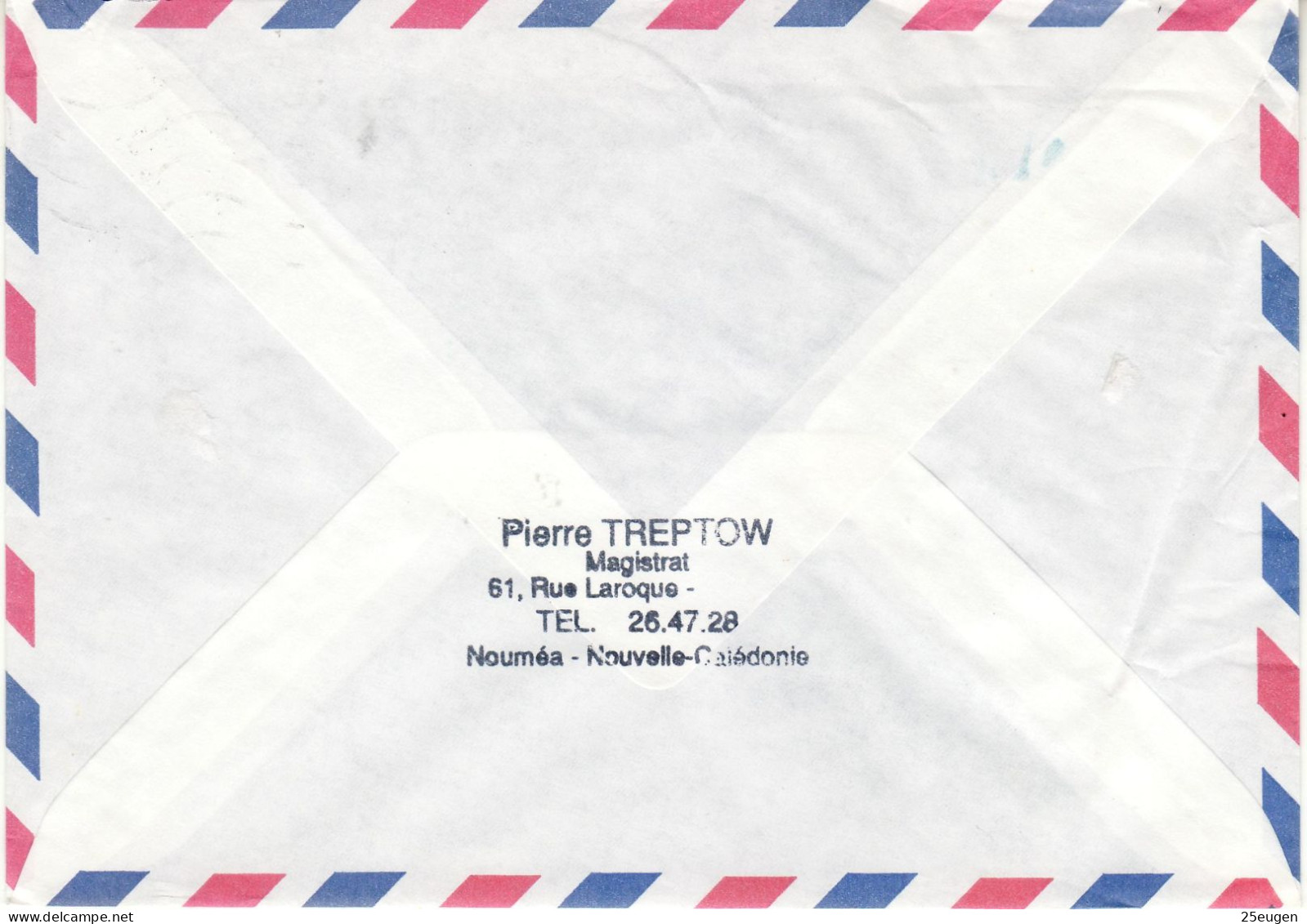 NEW CALEDONIA 1994 AIRMAIL LETTER SENT FROM NOUMEA TO NICE - Brieven En Documenten