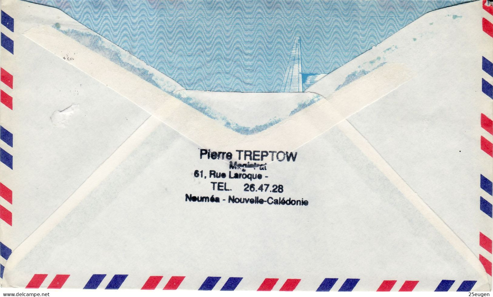 NEW CALEDONIA 1993 AIRMAIL LETTER SENT FROM NOUMEA TO NICE - Brieven En Documenten