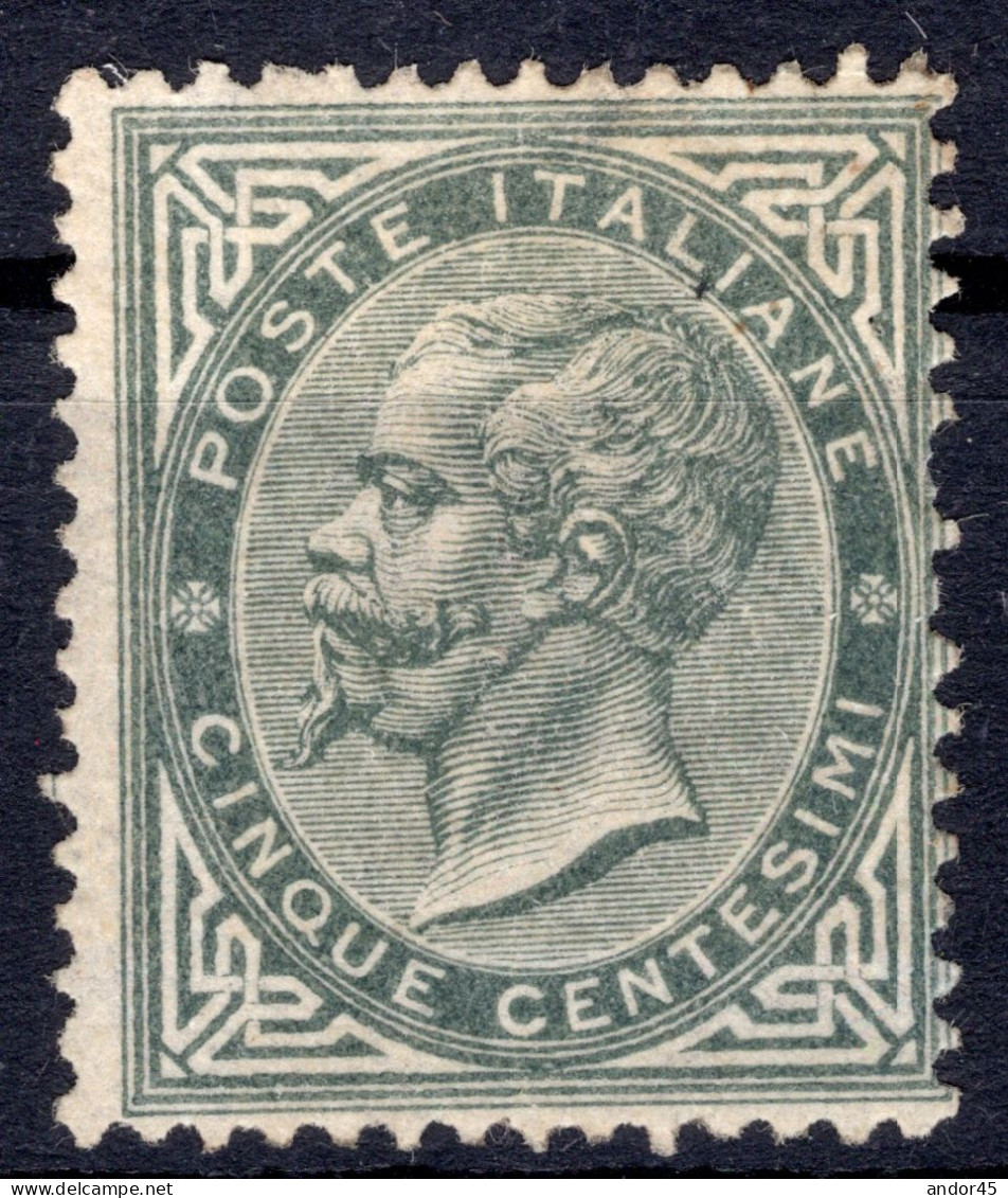 VITTORIO EMANUELE II DE LA RUE C.5 SASS L16 MNH** NUOVO CON PIENA GOMMA INTEGRA ORIGINALE DISCRETA CENTRATURA CERTIFICAT - Ungebraucht