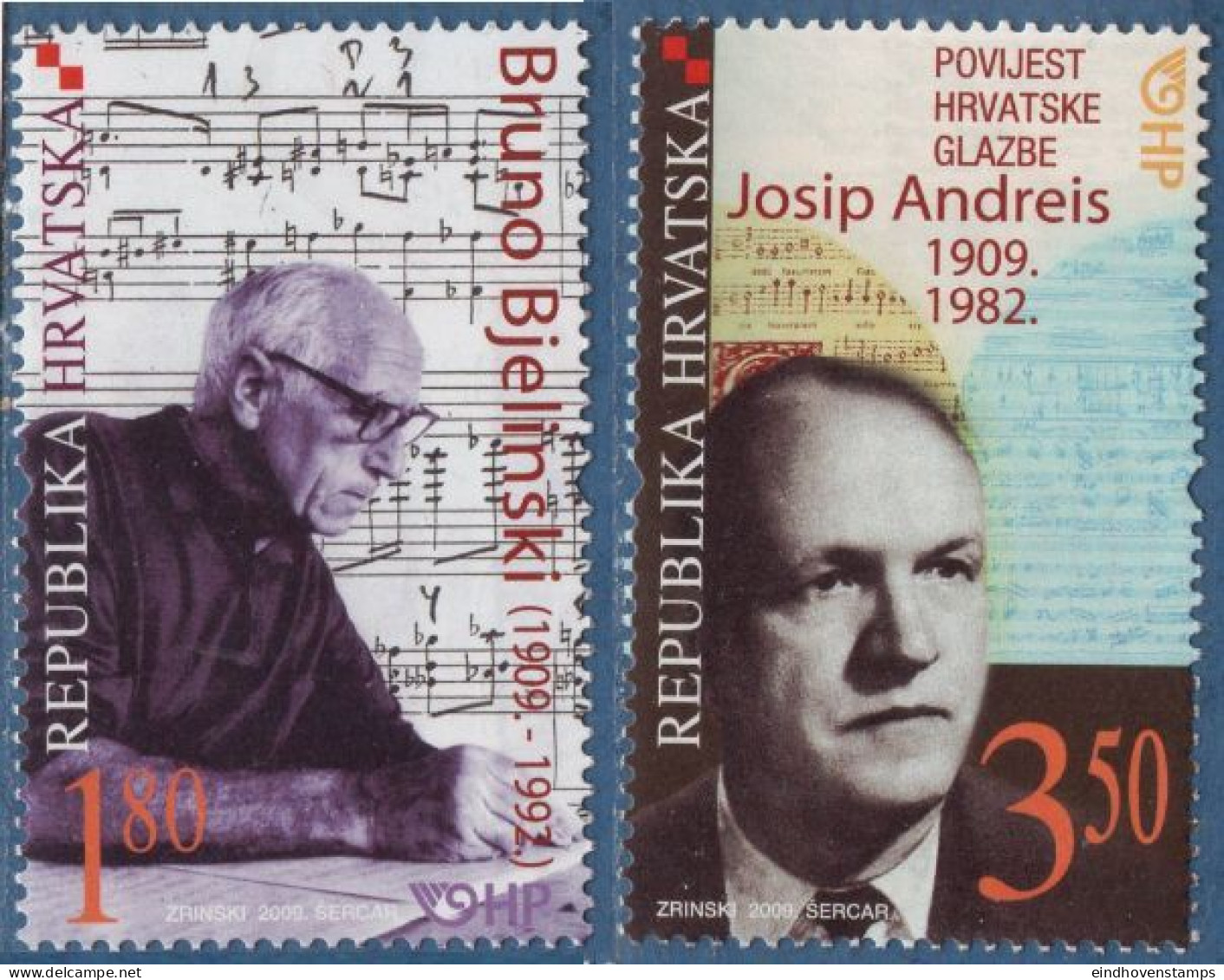 Croatia 2009 Composer Bruno Bjelinski, Musicologist Josip Andreis  2 Values Music - Musica