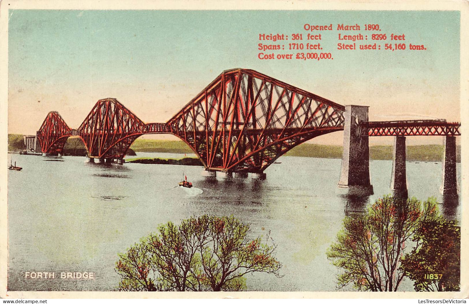 ROYAUME UNI - Ecosse - Fife - Forth Bridge - Opened March 1890 - Height 361 Feet - Length 8296 Feet - Carte Postale - Fife