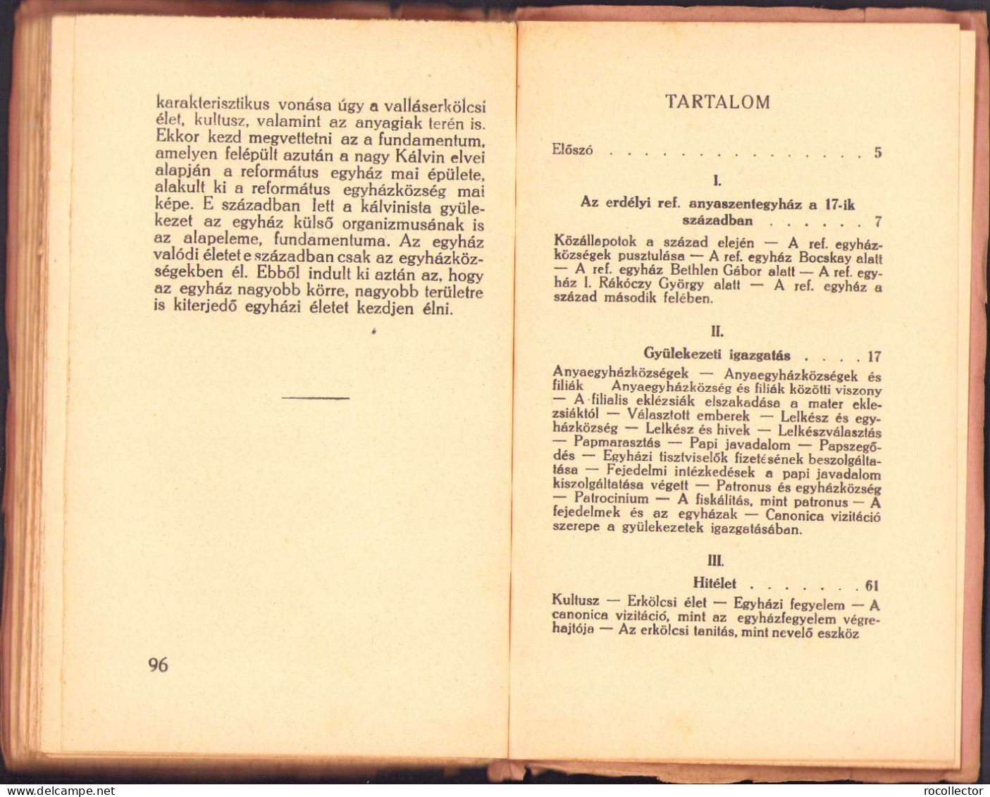 Az Erdélyi református egyházközség XVII századbeli képe irta Dávid György C479