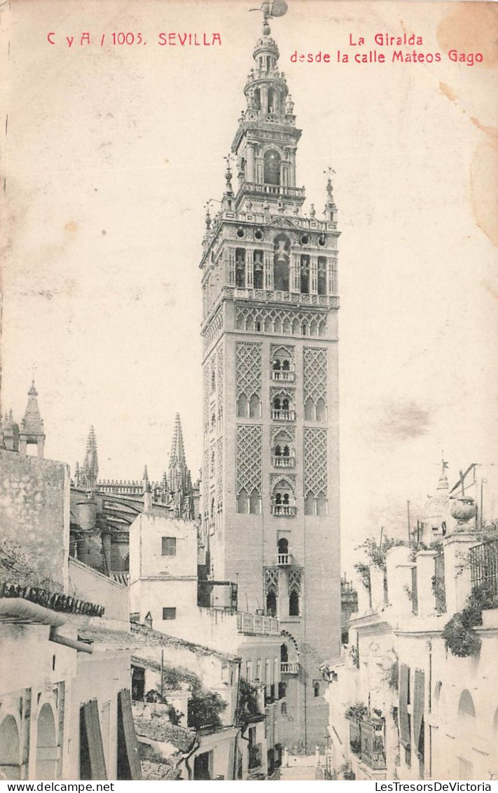 ESPAGNE - Andalucià - Sevilla - La Giralda Desde La Calle Mateos Gago - Carte Postale Ancienne - Sevilla