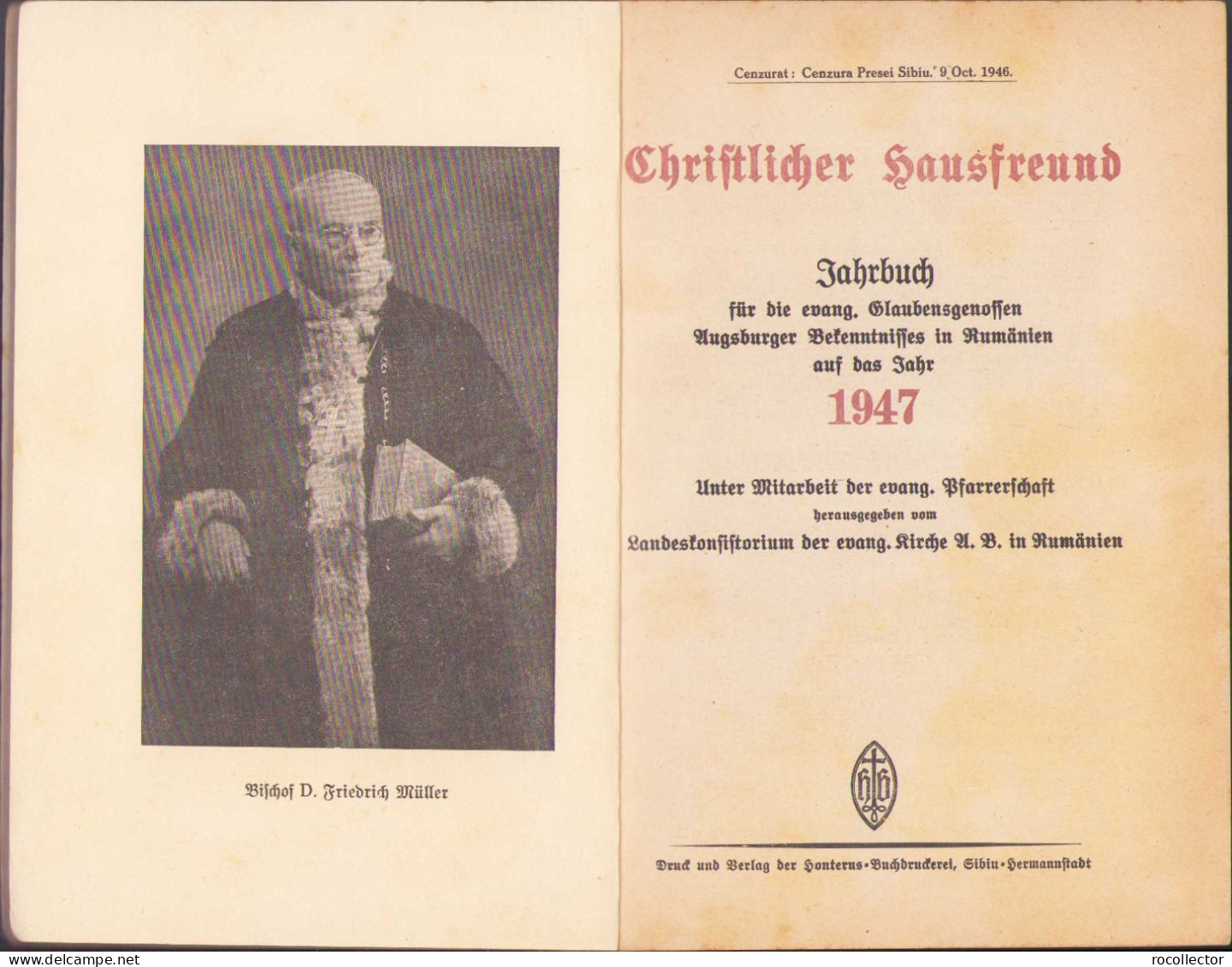 Christlicher Hausfreund Jahrbuch 1947 Hermannstadt C451 - Libros Antiguos Y De Colección