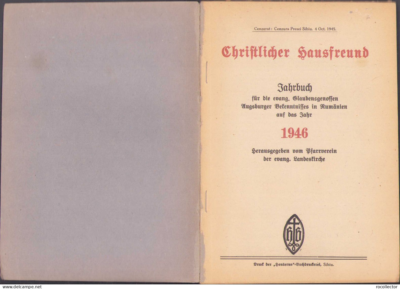 Christlicher Hausfreund Jahrbuch 1946 Hermannstadt C450 - Livres Anciens