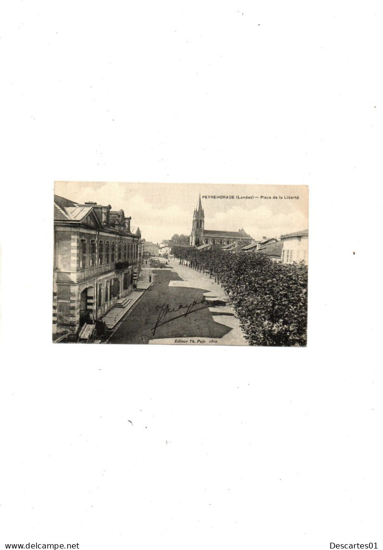 C P A  ANIMEE  PEYREHORADE PLACE DE LA LIBERTE   CIRCULEE 1910 - Peyrehorade