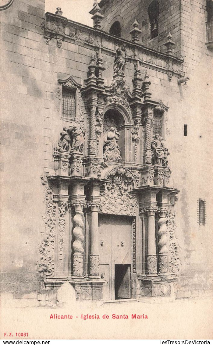 ESPAGNE - Alicante - Iglesia De Santa Maria - Dos Non Divisé - Carte Postale Ancienne - Alicante