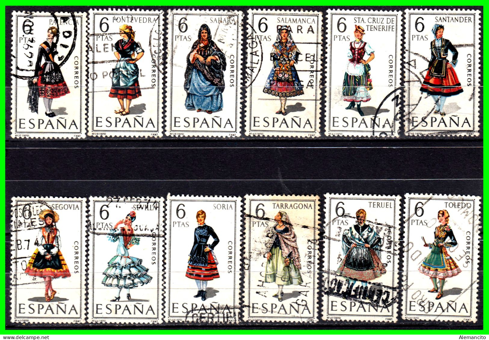 ESPAÑA.-  SELLOS AÑOS 1970.- TRAJE TIPICOS ESPAÑOLES -. SERIE.- - Usati