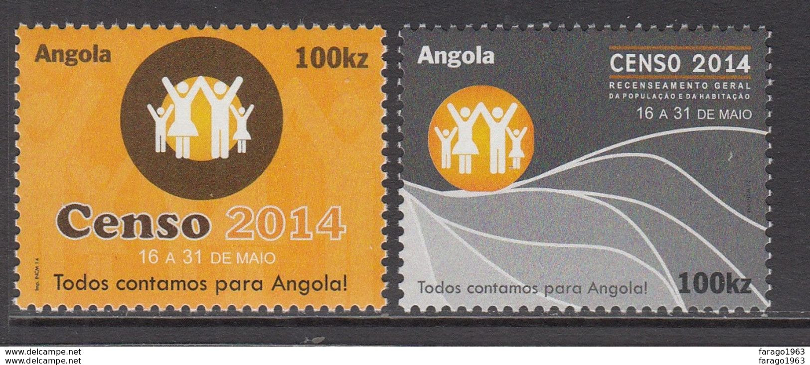 2014 Angola Census Complete Set Of 2 MNH - Angola