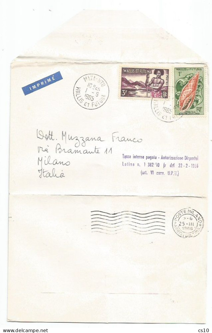 Wallis Futuna Dear Doctor ADV Promo Abbott Eritrocina Seamail Impremé CV Mata-Utu 6jan1965 To Italy - Covers & Documents