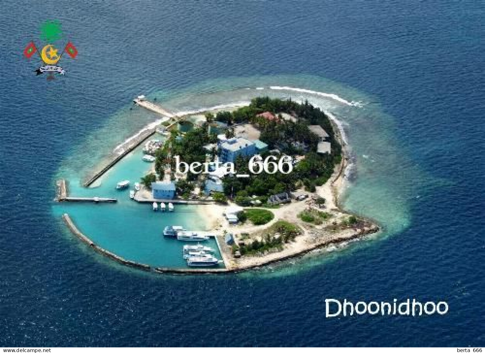 Maldives Dhoonidhoo Aerial View Postcard - Maldives