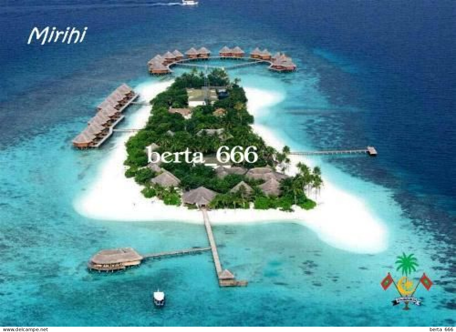 Maldives Mirihi Island Aerial View Postcard - Maldivas