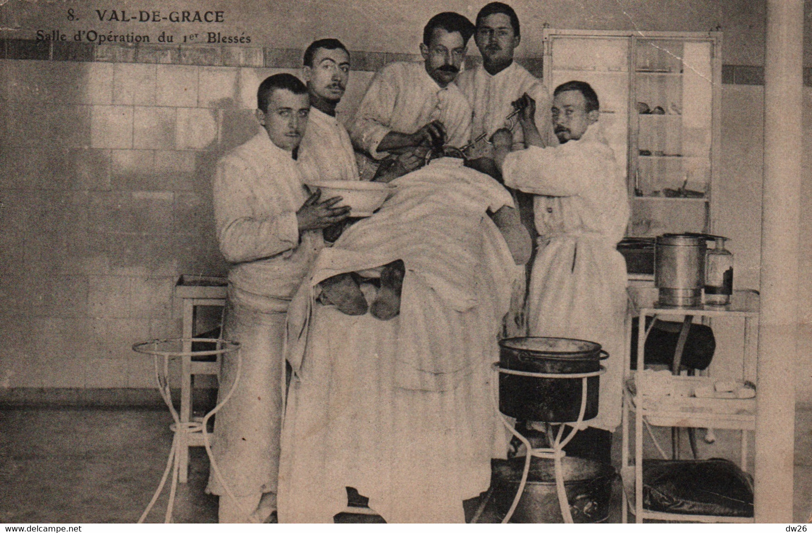Hôpital Militaire Du Val-de-Grace: Salle D'opération Du 1er Blessé - Carte N° 8 Avec Plan Des Chambres - Santé