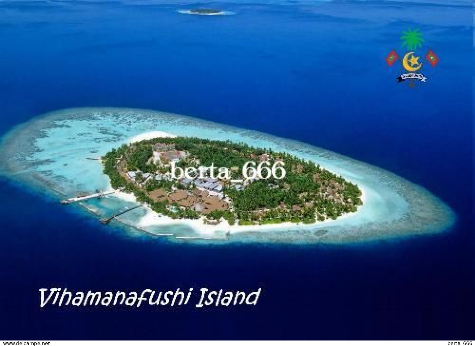 Maldives Vihamanafushi Aerial View Postcard - Maldiven