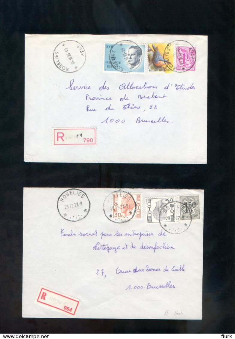 2 Brieven 1977 + 1982 *Roselies* - Postmarks With Stars