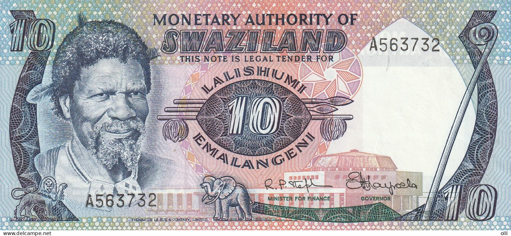 SWAZILAND 10 EMALANGENI 1974  P-4  UNC - Swasiland