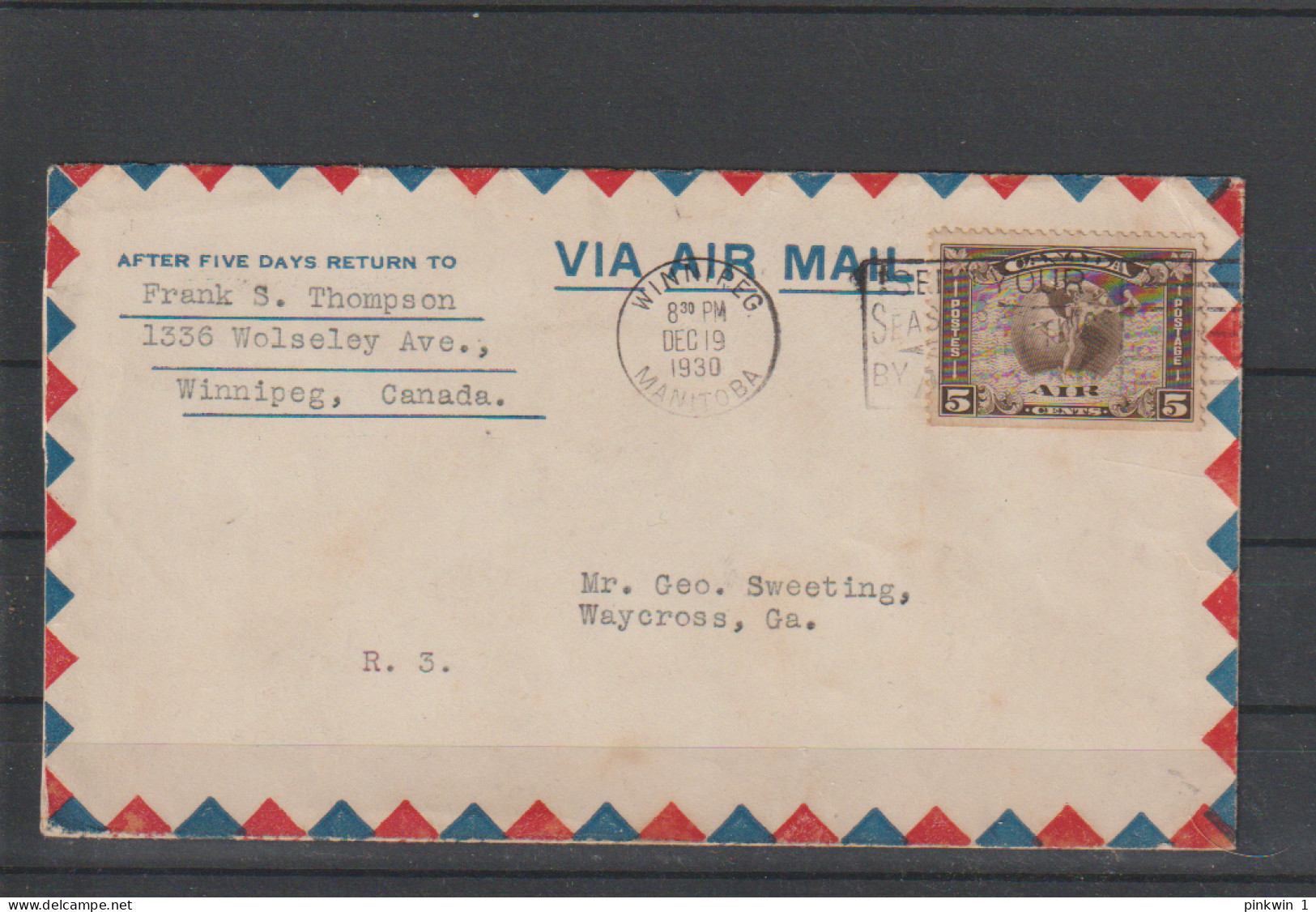 Canada LP MI 157 On Letter - Airmail