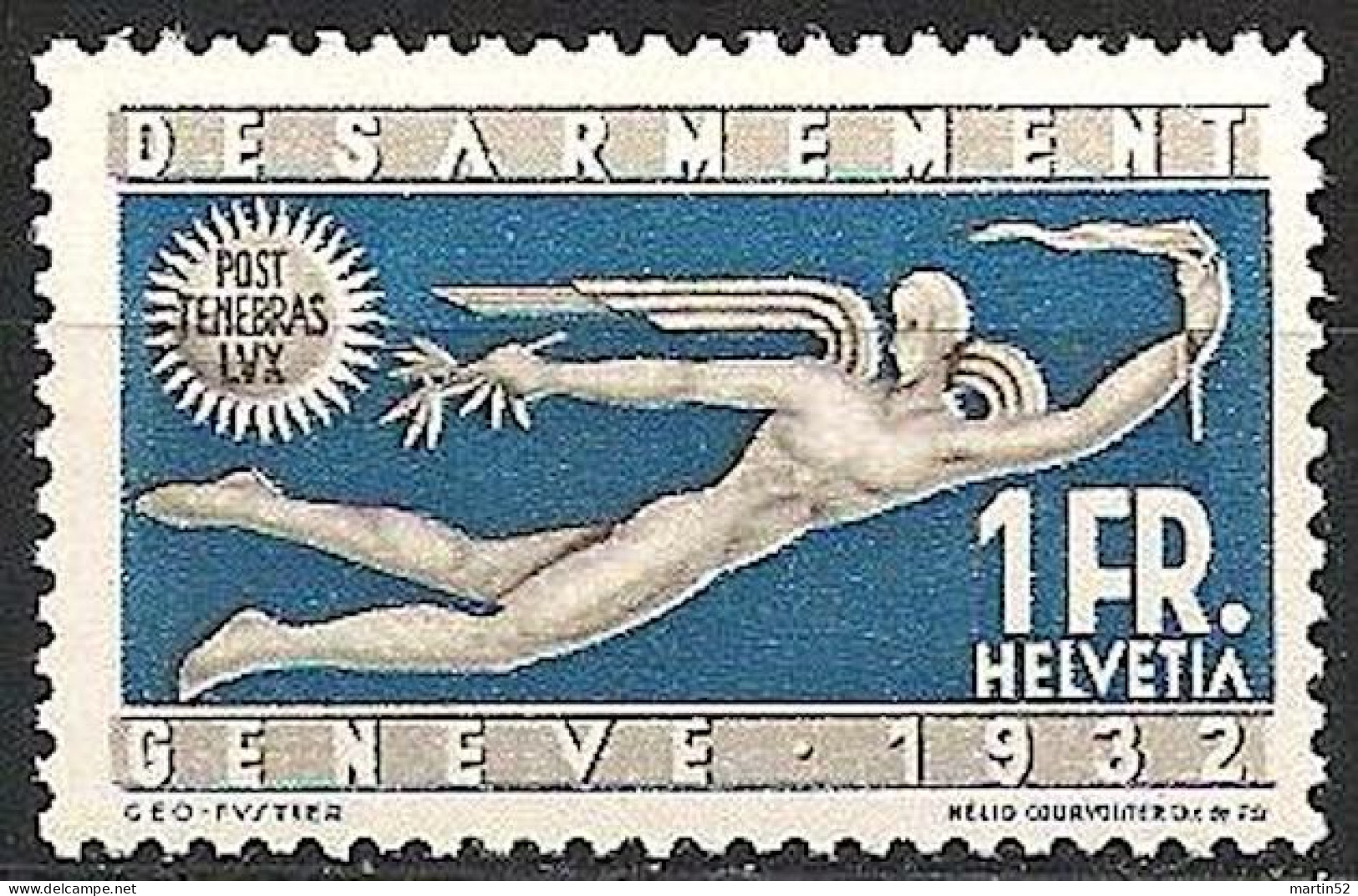 Schweiz Suisse 1932: "PAIX" Zu 190 Mi 255 Yv 259 * MLH (Zumstein CHF 65.00 -50% = CHF 32.50) - Mythologie