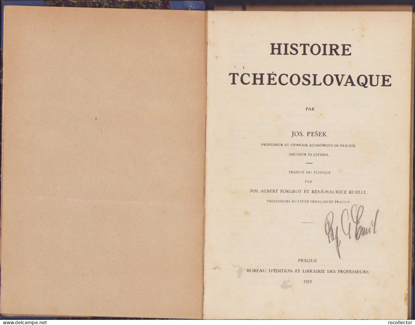 Histoire Tchecoslovaque, Jos. Pesek, 1925, Prague C340 - Old Books