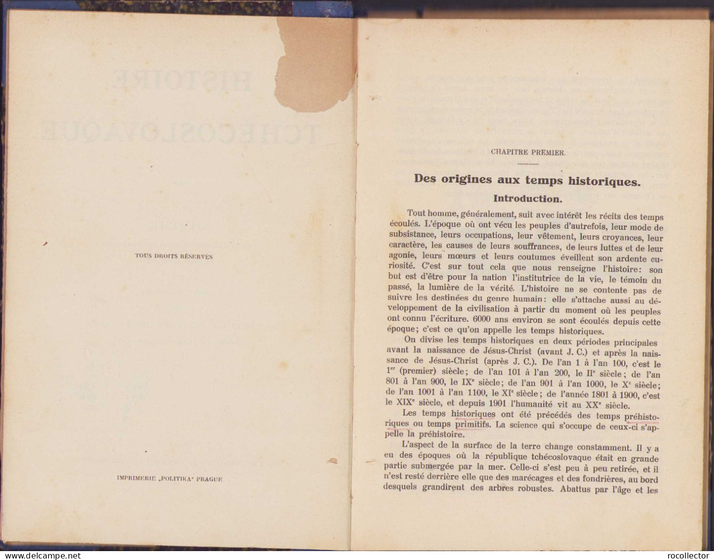 Histoire Tchecoslovaque, Jos. Pesek, 1925, Prague C340 - Alte Bücher