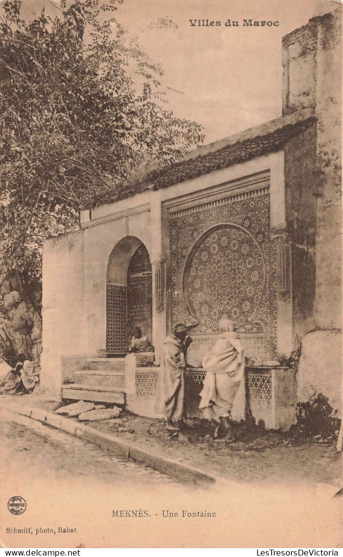 MAROC - Villes Du Maroc - Meknès - Une Fontaine - Animé  - Carte Postale Ancienne - Meknès