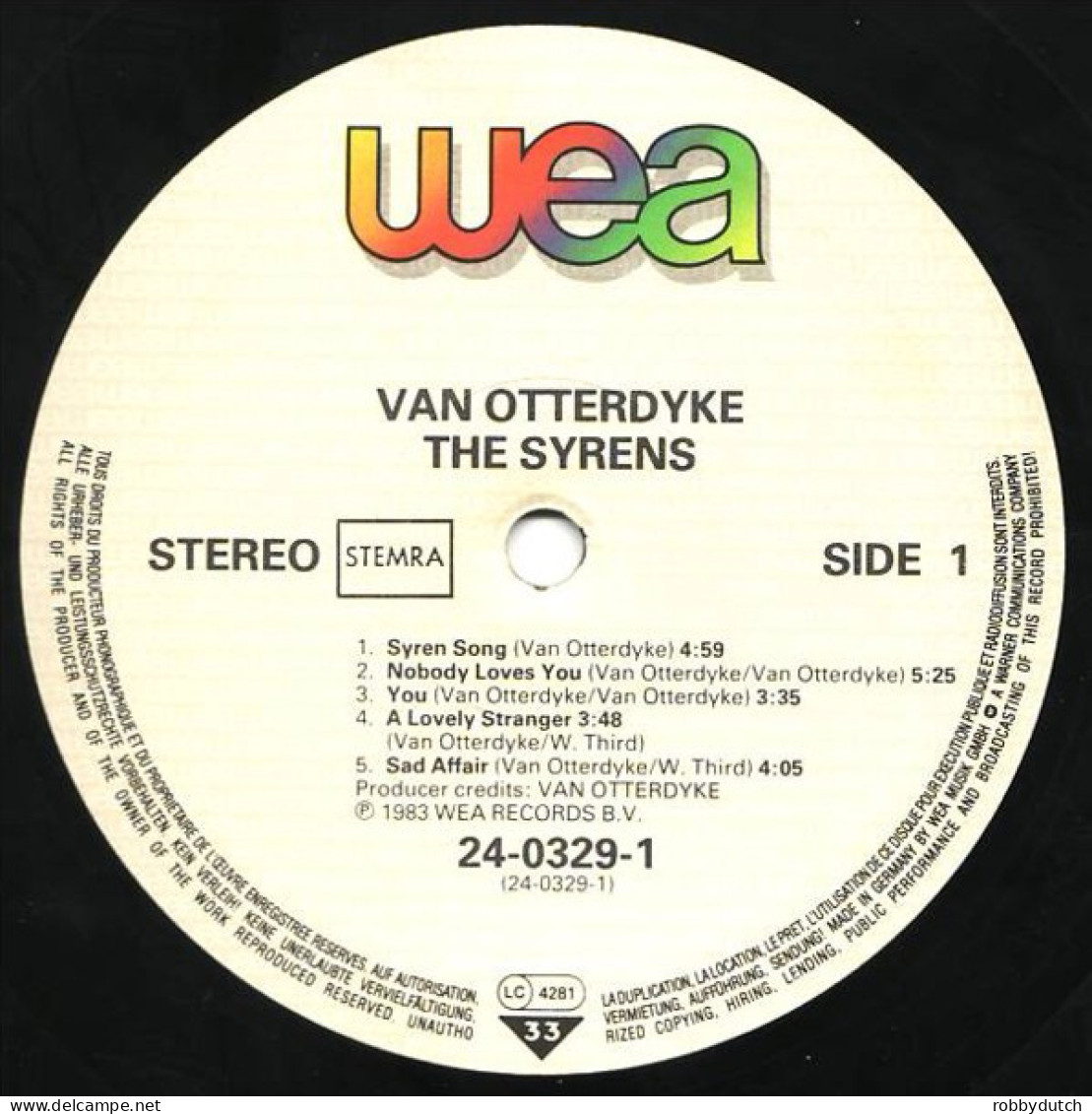 * LP *  VAN OTTERDYKE - RTHE SYRENS (Holland 1983 EX-) - Disco, Pop