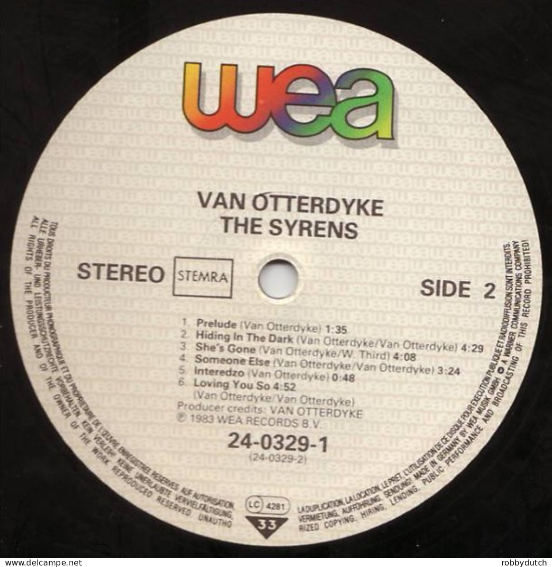 * LP *  VAN OTTERDYKE - RTHE SYRENS (Holland 1983 EX-) - Disco, Pop