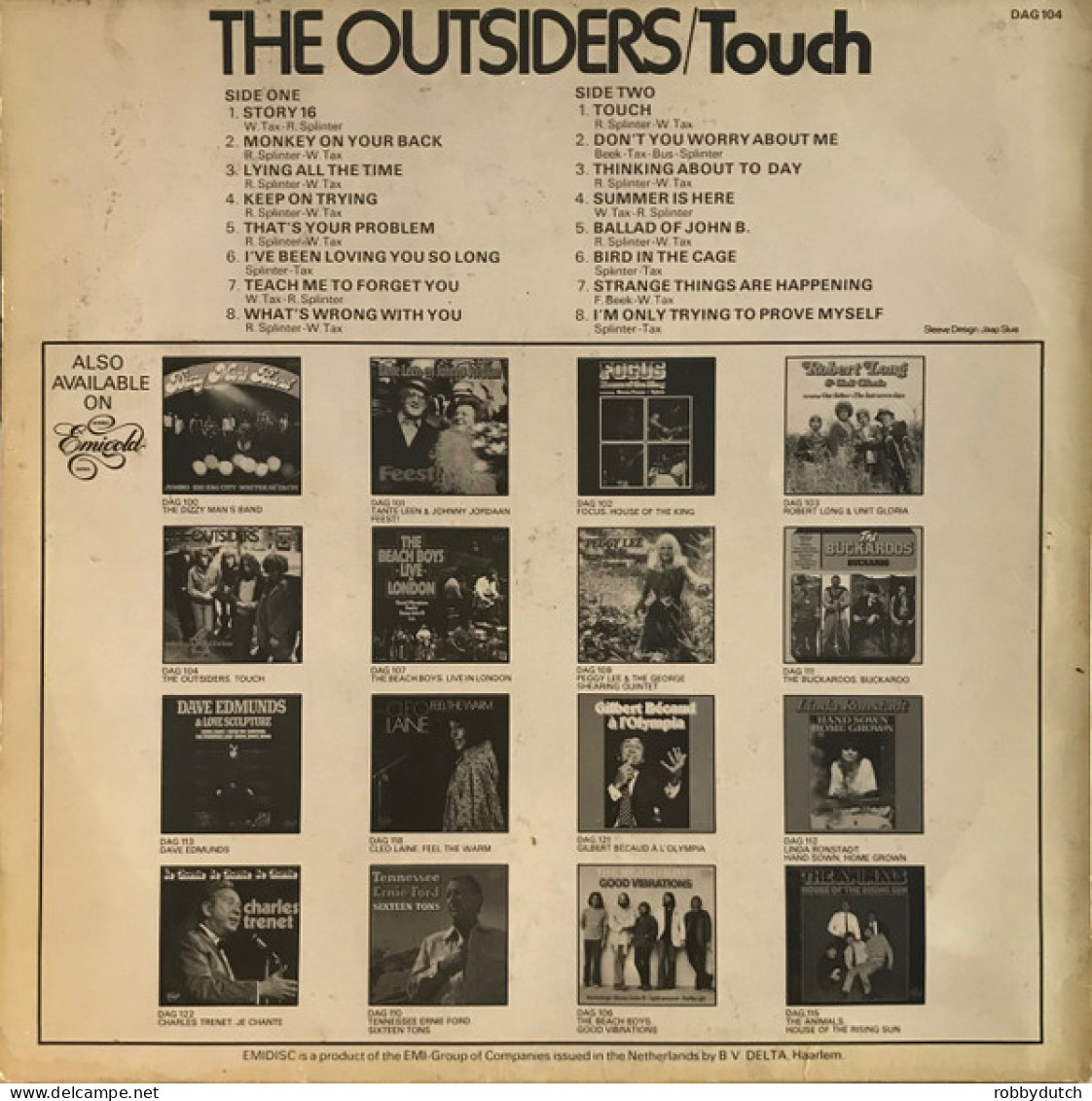 * LP *  THE OUTSIDERS - TOUCH (Holland 1976 EX!!) - Rock