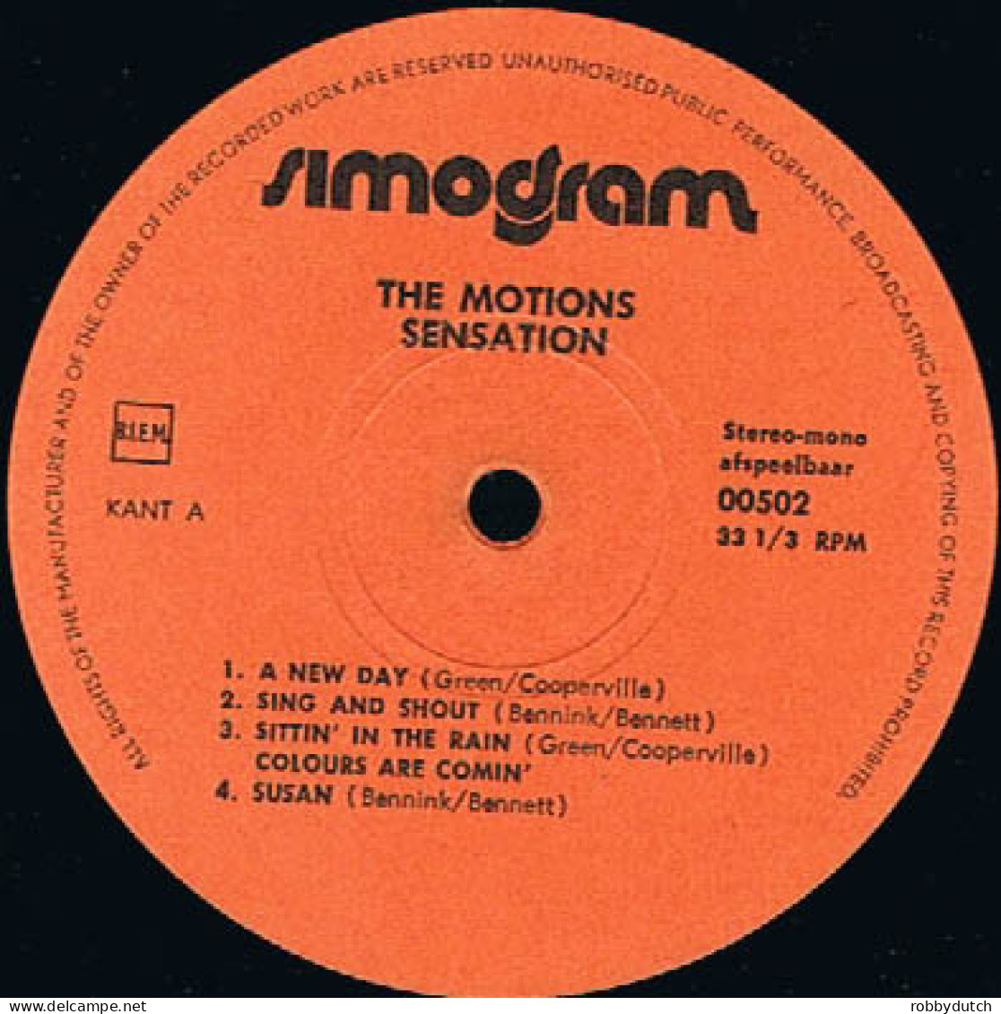 * LP *  THE MOTIONS - SENSATION (Holland 1970 EX-) - Rock