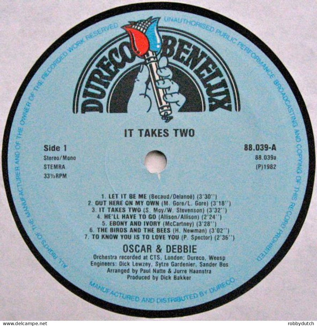 * LP *  OSCAR (HARRIS) & DEBBIE - IT TAKES TWO (Holland 1982 EX) - Disco & Pop