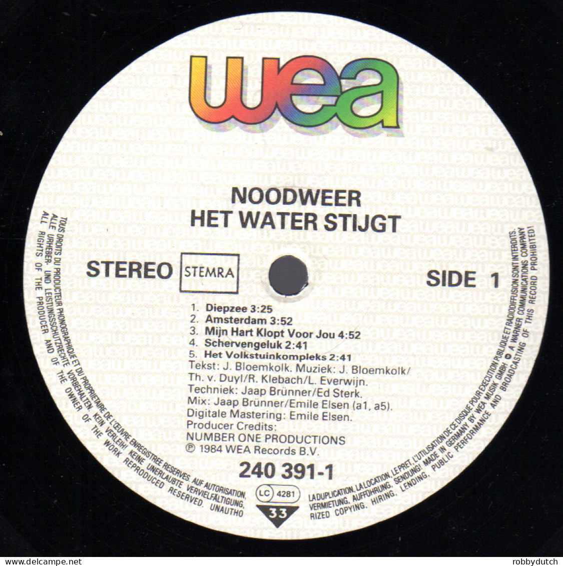 * LP *  NOODWEER - HET WATER STIJGT (Holland 1984 ) - Autres - Musique Néerlandaise