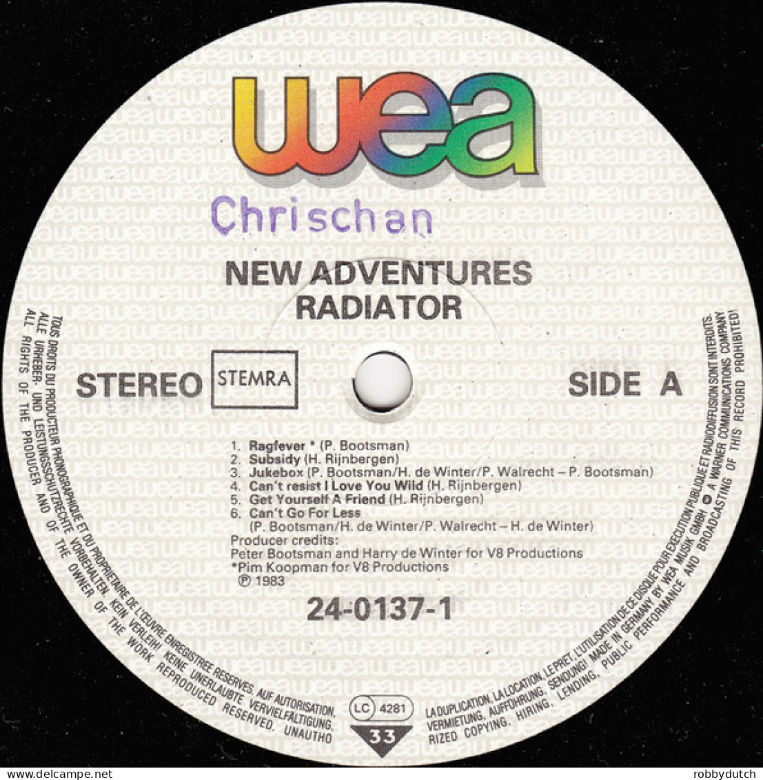 * LP *  NEW ADVENTURES - RADIATOR (Holland 1983 EX-) - Rock