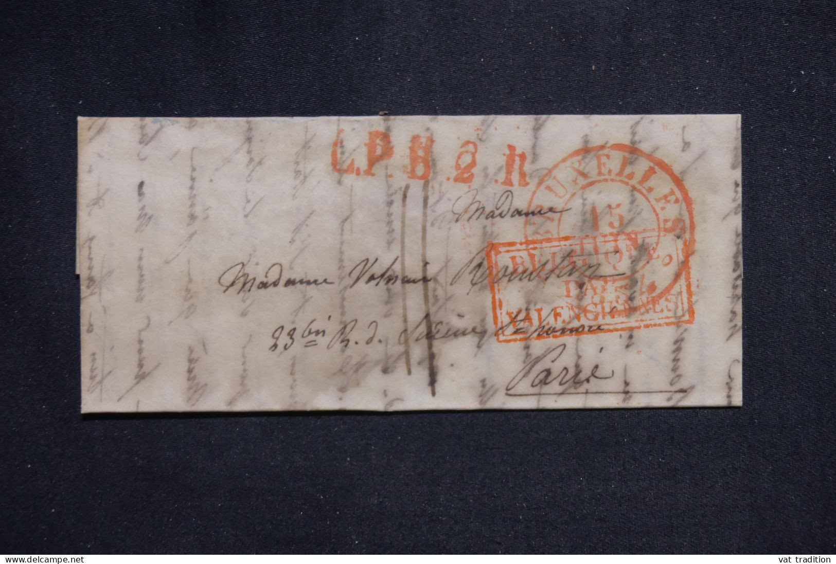 FRANCE - Cachet D'entrée Belgique Par Valenciennes Sur Lettre De Bruxelles Pour Paris En 1834  - L 151352 - Marques D'entrées