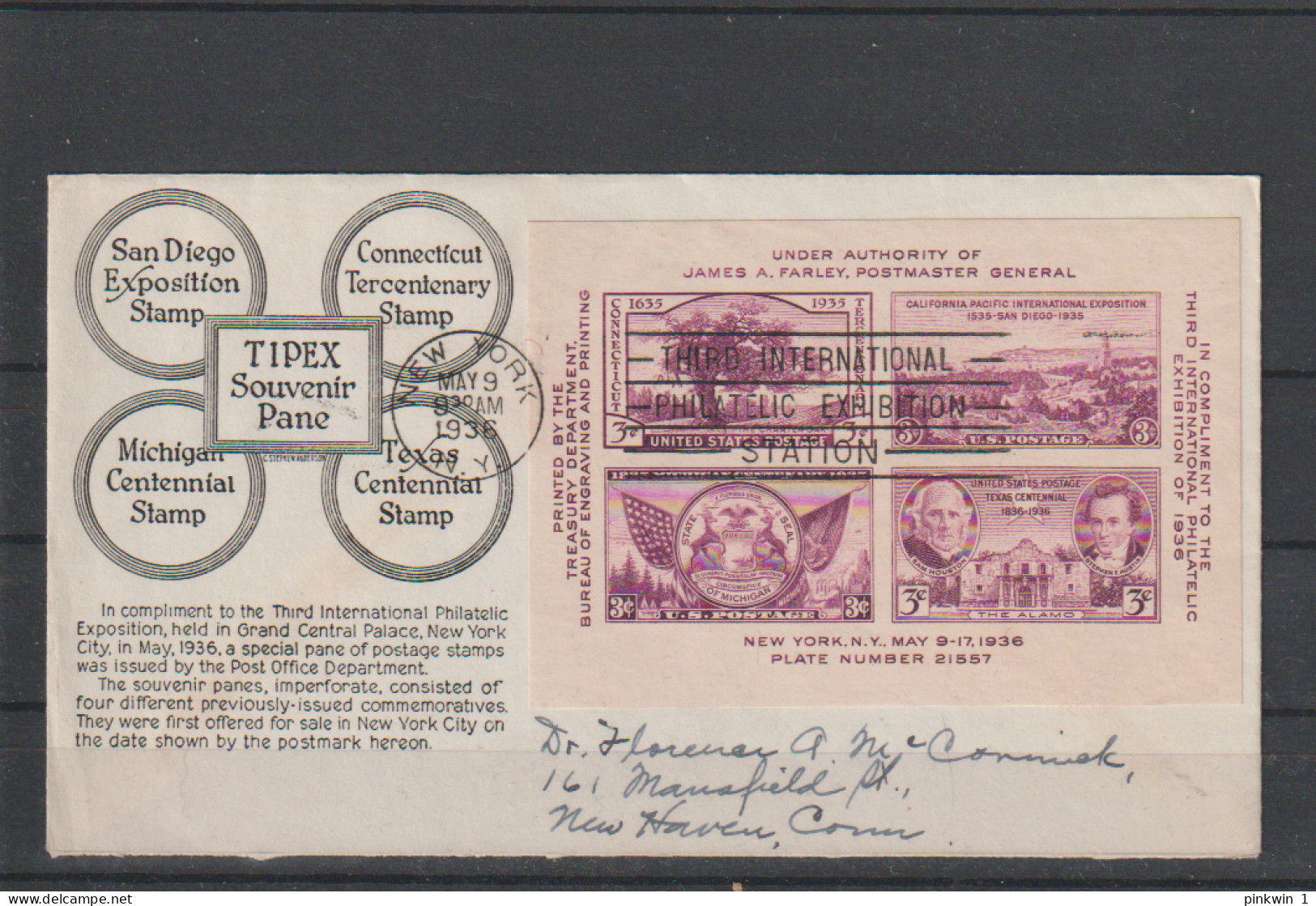 Verenigde Staten FDC Mi Blok 7 - 1851-1940