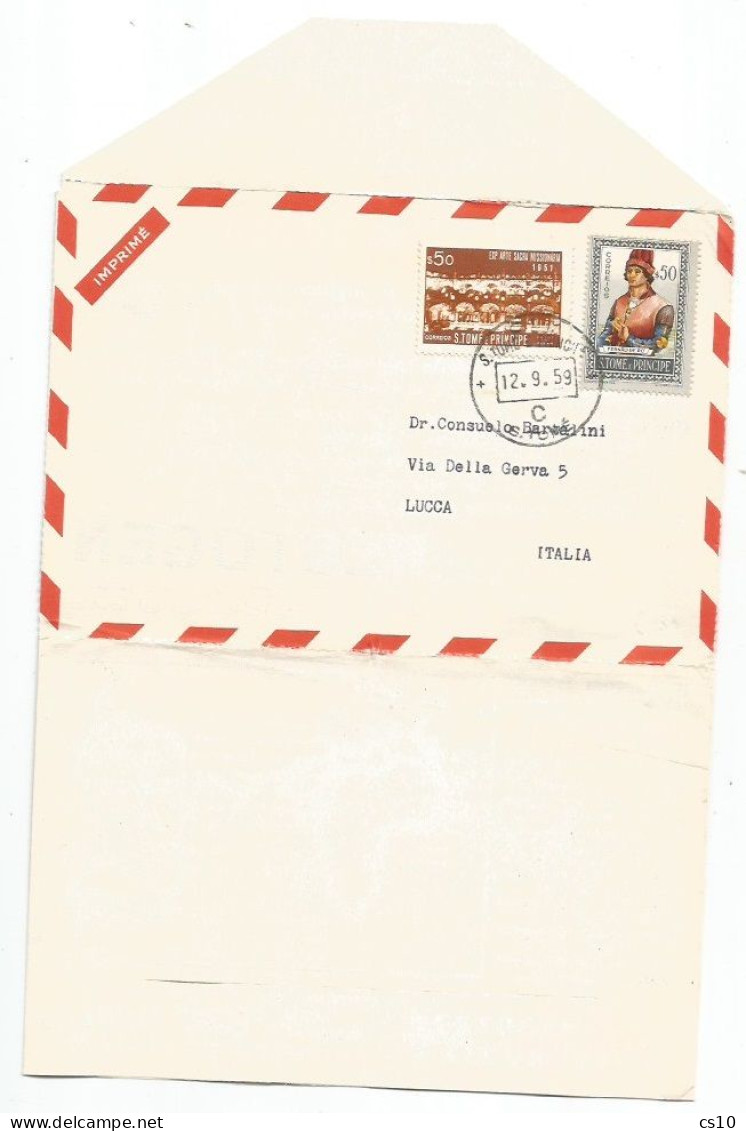 S.Tomè Principe Dear Doctor ADV Promo NESTOGEN By Nestlé Airmail Impremé CV 12set1959 X Italy - St. Thomas & Prince