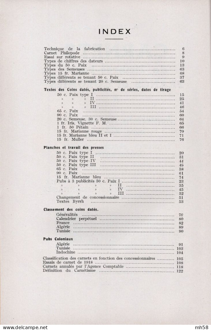 A. TEISSIER 1956 - Carnets De Timbres-poste France Et Colonies - Impression Sur Rotatives Avec Dateurs - Philatelie Und Postgeschichte