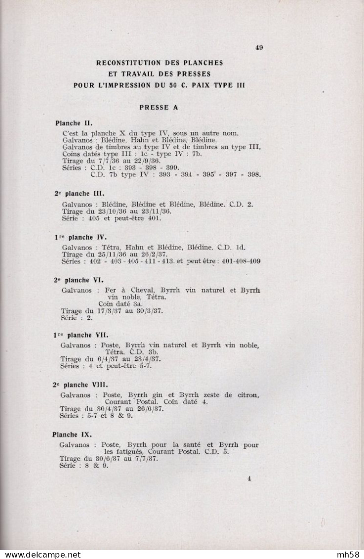 A. TEISSIER 1956 - Carnets De Timbres-poste France Et Colonies - Impression Sur Rotatives Avec Dateurs - Philatelie Und Postgeschichte