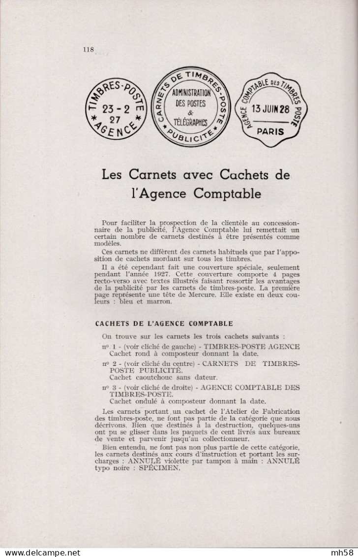 A. TEISSIER 1956 - Carnets de timbres-poste France et Colonies - Impression sur rotatives avec dateurs