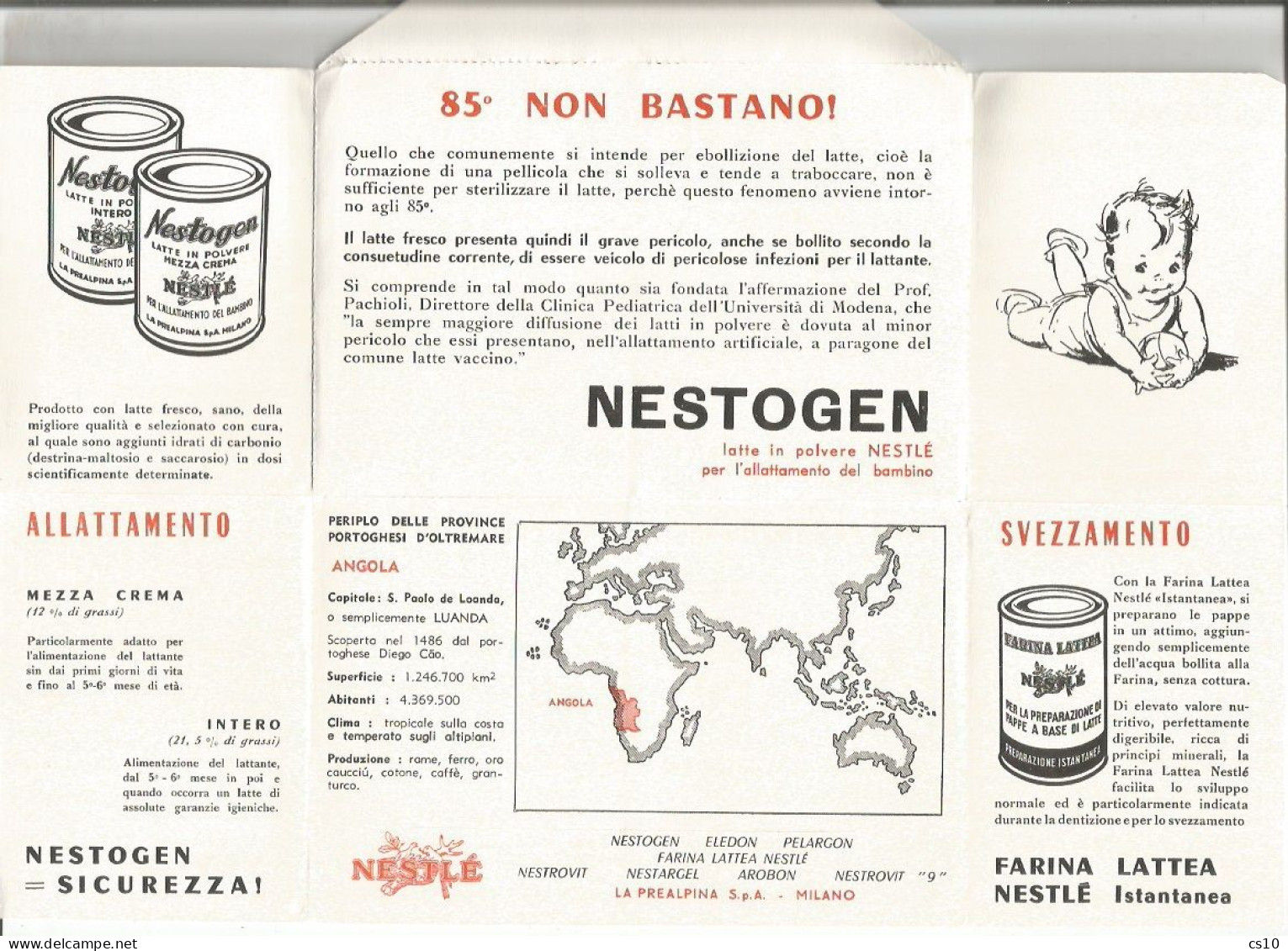 Angola Dear Doctor ADV Promo NESTOGEN By Nestlé Airmail Impremé CV Lobito 27aug1959  X Italy - Angola