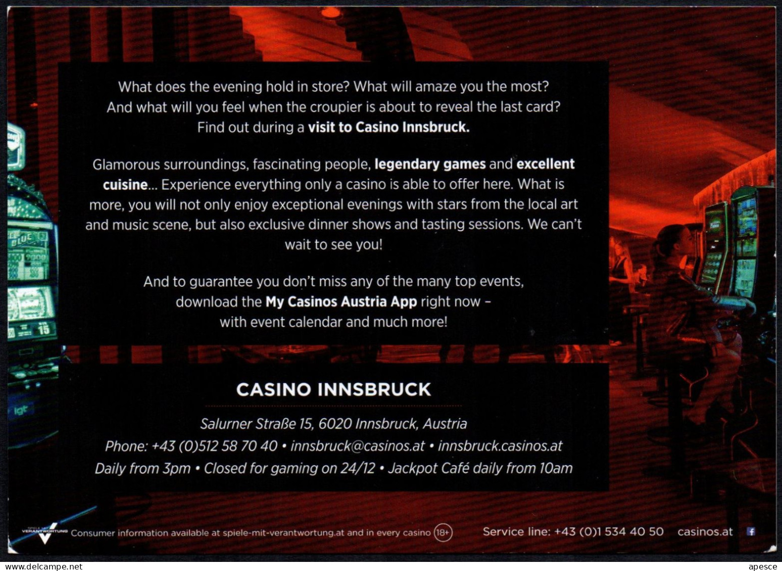 AUSTRIA 2019 - CASINO INNSBRUCK - WHAT WILL YOU DISCOVER HERE? - PROMOCARD - I - Other & Unclassified