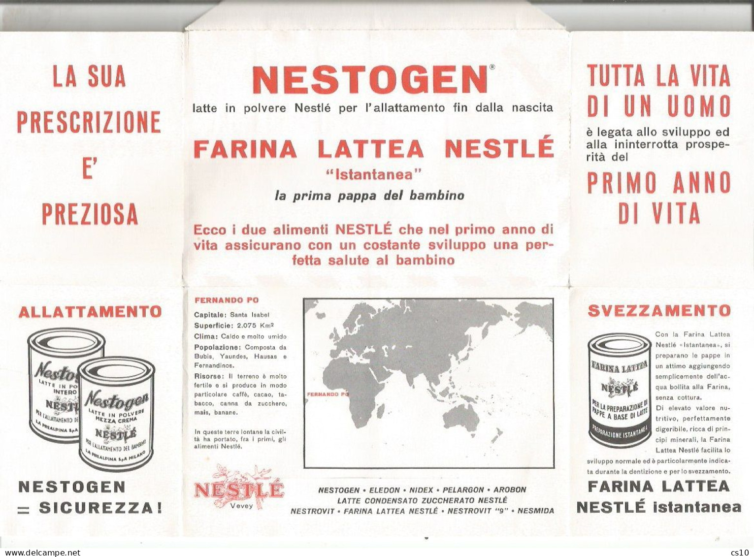 Fernando Poo Dear Doctor ADV Promo NESTOGEN By Nestlé Airmail Impremé CV Santa Isabel 20nov1962 X Italy - Otros - África